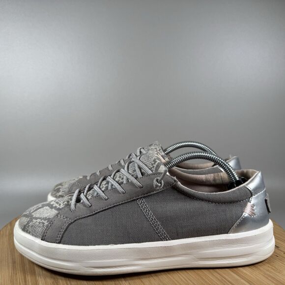 Hey Dude Women's 7 Karina Silver Python Slip On Comfort Shoes‎ Loafers - Picture 3 of 8